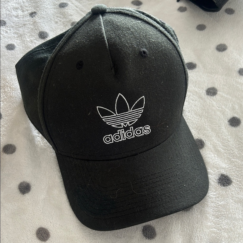 Adidas Dark Grey/ Black Cap with White Logo